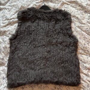 Genuine corded Rabbit Fur Vest in grey